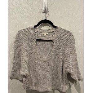 SILENCE + NOISE Grey Knit Crop Top Sweater